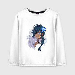 Лонгслив хлопковый детский Милый Кэйа, цвет: белый