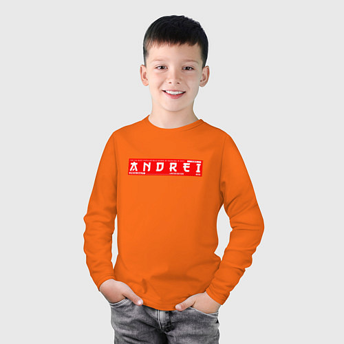 Детский лонгслив АндрейAndrei / Оранжевый – фото 3