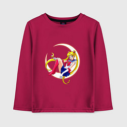 Лонгслив хлопковый детский Sailor Moon, цвет: маджента