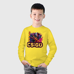 Лонгслив хлопковый детский Counter Strike, цвет: желтый — фото 2