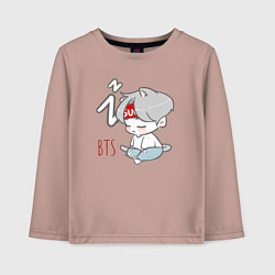 Лонгслив хлопковый детский BTS sleep, цвет: пыльно-розовый