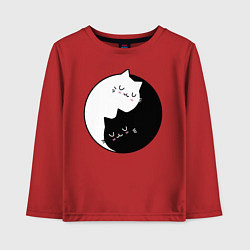 Лонгслив хлопковый детский Yin and Yang cats, цвет: красный