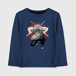Лонгслив хлопковый детский Иноске, цвет: тёмно-синий