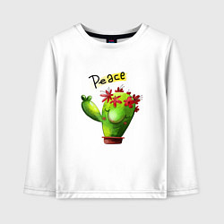 Лонгслив хлопковый детский Кактус, цвет: белый