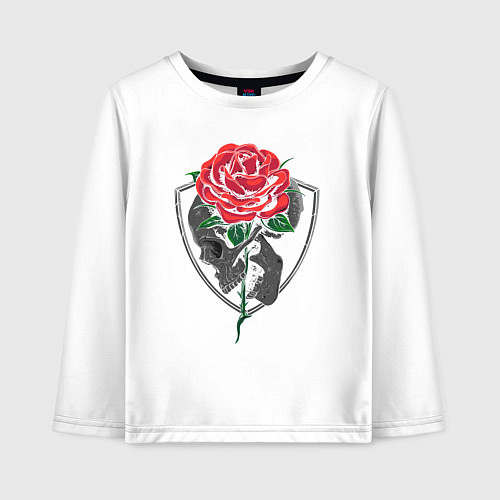 Детский лонгслив Skull&Rose / Белый – фото 1