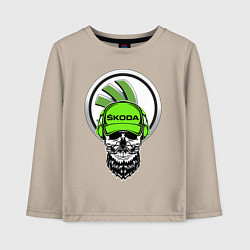 Лонгслив хлопковый детский Шкодавод спина Z, цвет: миндальный