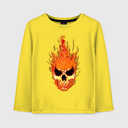 Детский лонгслив Fire flame skull