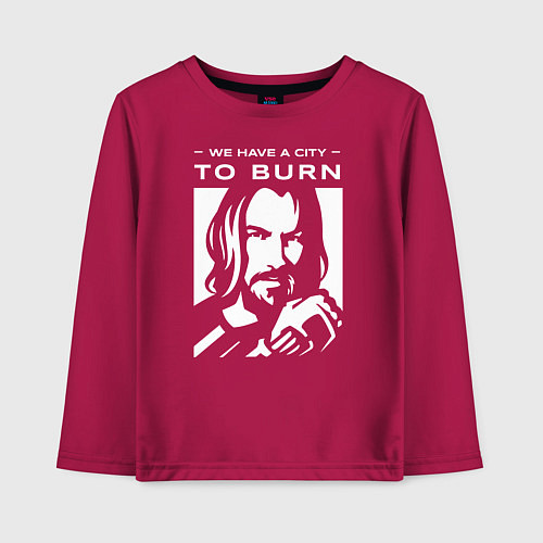 Детский лонгслив WE HAVE A CITY TO BURN / Маджента – фото 1