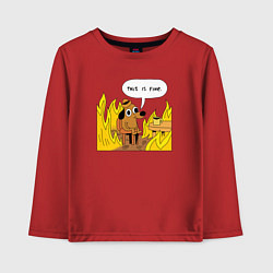 Лонгслив хлопковый детский This is Fine, цвет: красный