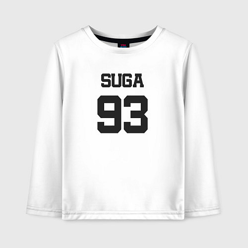 Детский лонгслив BTS - Suga 93 / Белый – фото 1