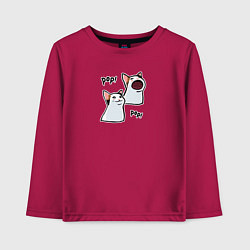 Лонгслив хлопковый детский Pop Cat, цвет: маджента