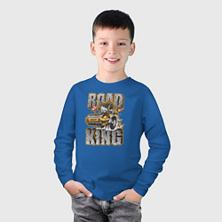 Лонгслив хлопковый детский Король дорог, цвет: синий — фото 2