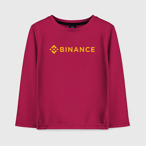 Детский лонгслив BINANCE БИНАНС БИРЖА / Маджента – фото 1