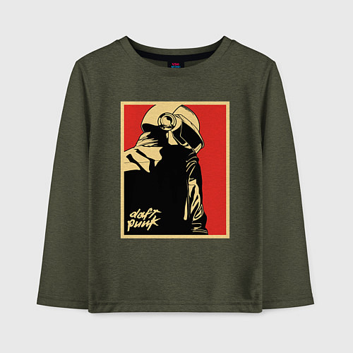 Детский лонгслив Daft Punk / Меланж-хаки – фото 1
