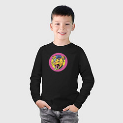 Лонгслив хлопковый детский Кот Панк, цвет: черный — фото 2