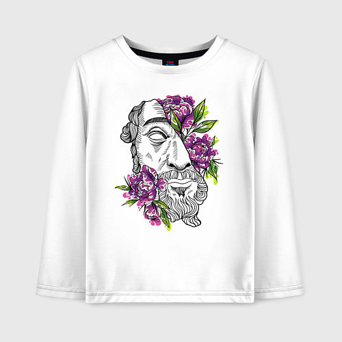 Детский лонгслив Sculpture and flowers / Белый – фото 1