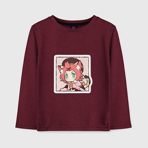 Детский лонгслив Диона / Меланж-бордовый – фото 1