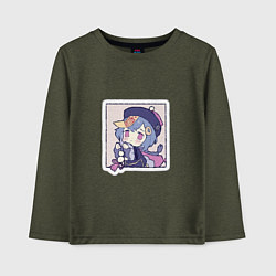 Лонгслив хлопковый детский Ци Ци, цвет: меланж-хаки