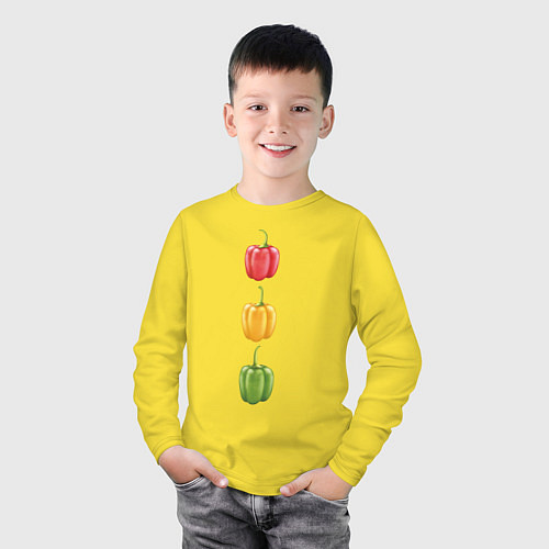 Детский лонгслив Перцы / Желтый – фото 3