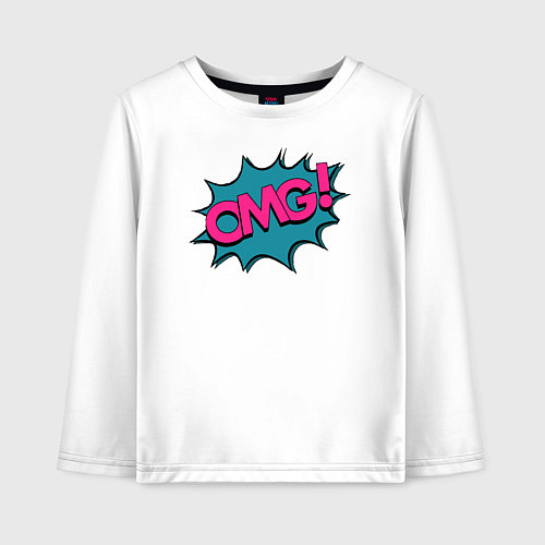 Детский лонгслив OMG! Комикс / Белый – фото 1