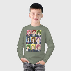 Лонгслив хлопковый детский Horimiya characters, цвет: авокадо — фото 2