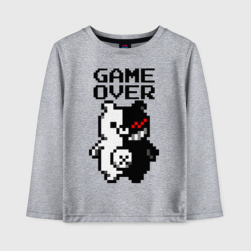 Детский лонгслив MONOKUMA GAME OVER / Меланж – фото 1