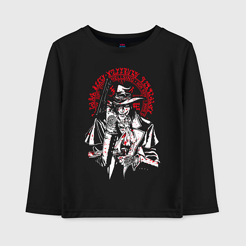 Детский лонгслив Хеллсинг, Алукард / Черный – фото 1