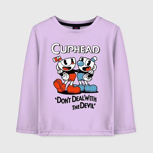 Детский лонгслив Cuphead, Dont deal with devil / Лаванда – фото 1