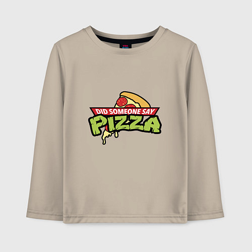 Детский лонгслив Say Pizza / Миндальный – фото 1