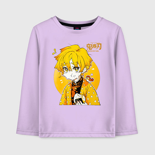 Детский лонгслив Зеницу Агацума Kimetsu no Yaiba / Лаванда – фото 1