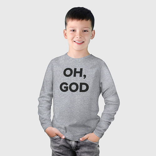 Детский лонгслив Oh, God / Меланж – фото 3