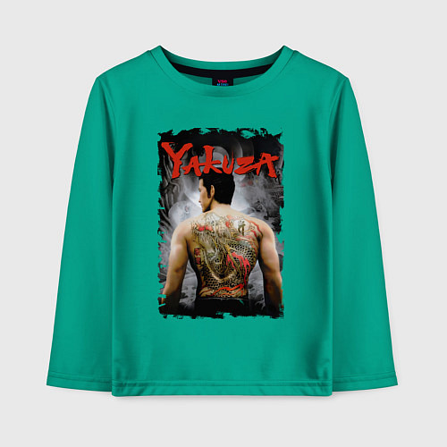 Детский лонгслив Мафия Якудза / Зеленый – фото 1