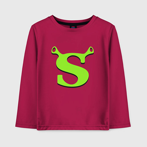 Детский лонгслив Shrek: Logo S / Маджента – фото 1
