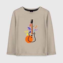 Лонгслив хлопковый детский Цветная гитара, цвет: миндальный