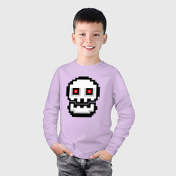 Лонгслив хлопковый детский Skull Geometry Dash, цвет: лаванда — фото 2