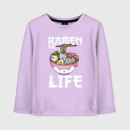 Детский лонгслив Ramen life / Лаванда – фото 1