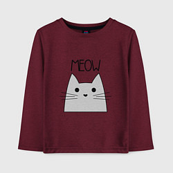 Лонгслив хлопковый детский Котик - Мяу, цвет: меланж-бордовый