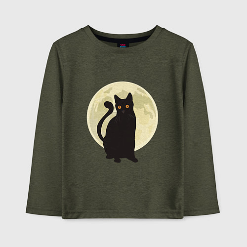 Детский лонгслив Moon Cat / Меланж-хаки – фото 1