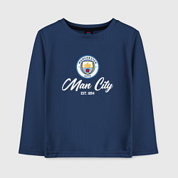 Лонгслив хлопковый детский MAN CITY EST 1894, цвет: тёмно-синий