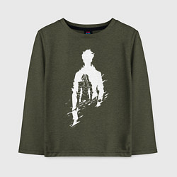 Лонгслив хлопковый детский СОН ДЖИН ВУ SOLO LEVELING, цвет: меланж-хаки
