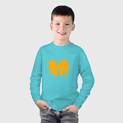 Лонгслив хлопковый детский Wu-Tang Yellow, цвет: бирюзовый — фото 2