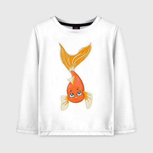 Детский лонгслив Золотая рыбка / Белый – фото 1