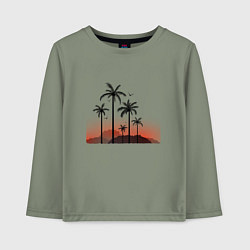 Лонгслив хлопковый детский Palm tree, цвет: авокадо