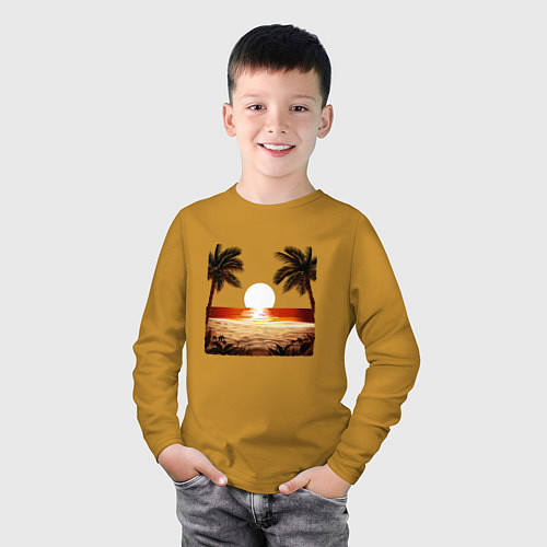Детский лонгслив Beach / Горчичный – фото 3