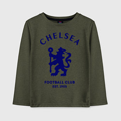 Лонгслив хлопковый детский Chelsea Est. 1905, цвет: меланж-хаки