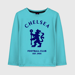 Лонгслив хлопковый детский Chelsea Est. 1905, цвет: бирюзовый