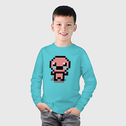 Лонгслив хлопковый детский Pixel isaac, цвет: бирюзовый — фото 2