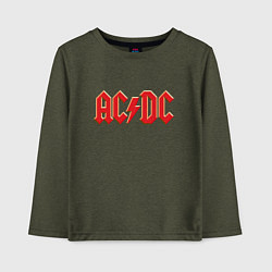 Лонгслив хлопковый детский ACDC, цвет: меланж-хаки