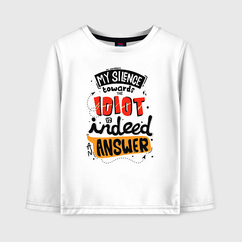 Детский лонгслив My silence towards / Белый – фото 1