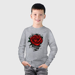 Лонгслив хлопковый детский Красная Роза Red Rose, цвет: меланж — фото 2